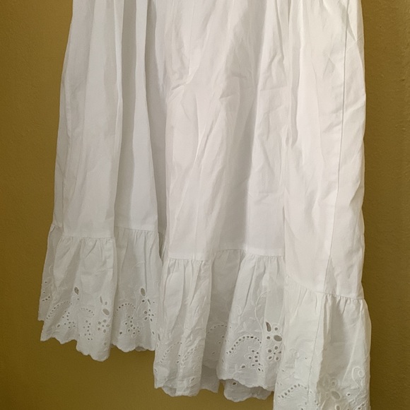 ZARA WHITE MINI
BOHEMIAN COTTAGE CORE EYELET 
MINI SUNDRESS- SIZE LARGE- - Picture 5 of 9